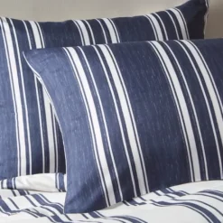 Comforters-Kirkland's Home Blue Stripe Jackson 3-Pc. Full/Queen Comforter Set Blue/White