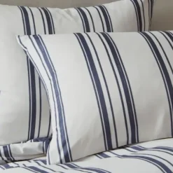 Comforters-Kirkland's Home Blue Stripe Jackson 3-Pc. Full/Queen Comforter Set Blue/White