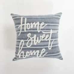 Pillows-Kirkland's Home Blue Striped Home Sweet Home Throw Pillow Blue/White