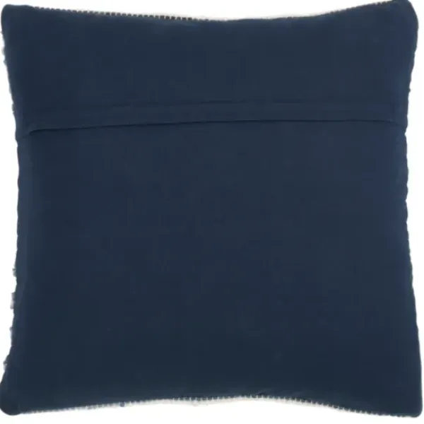 Pillows-Kirkland's Home Blue Striped Textured Denim Pillow Blue/White