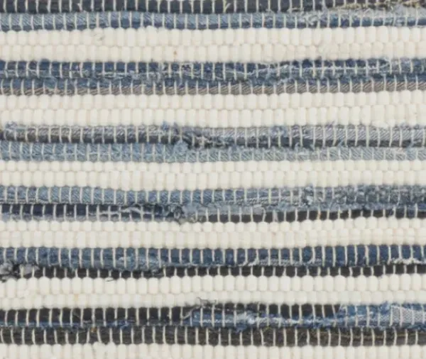 Pillows-Kirkland's Home Blue Striped Textured Denim Pillow Blue/White