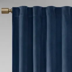 Curtains & Drapes-Kirkland's Home Blue Teardrop Leaves Curtain Panel Set, 84 In. Blue/White