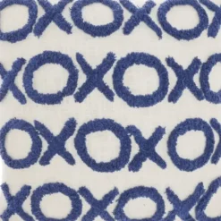 Pillows-Kirkland's Home Blue Tufted Xoxo Cotton Throw Pillow White/Blue
