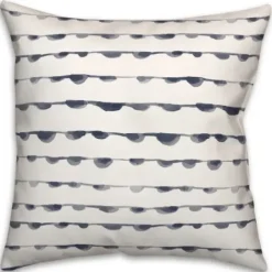Pillows-Kirkland's Home Blue Watercolor Dot Chain Pattern Pillow White