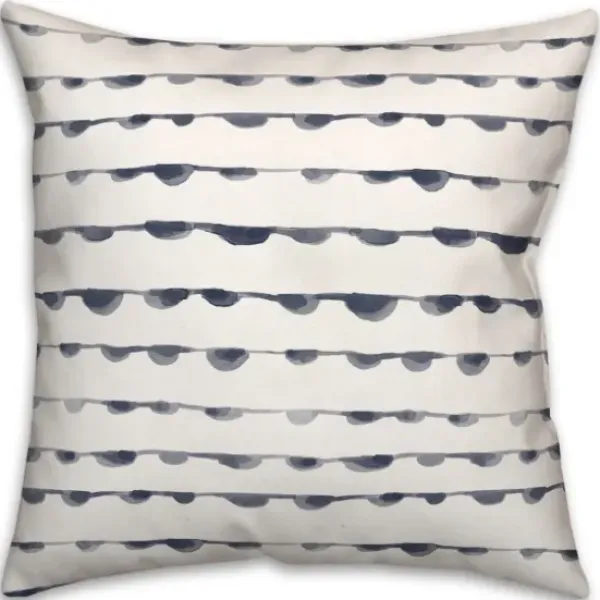 Pillows-Kirkland's Home Blue Watercolor Dot Chain Pattern Pillow White