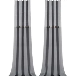 Curtains & Drapes-Kirkland's Home Blue Weeping Flower Curtain Panel Set, 95 In. Blue/Gray/White