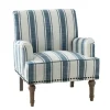 Accent Chairs-Kirkland's Home Blue White Stripe Upholstered Accent Chair Blue/White