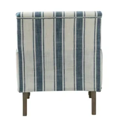 Accent Chairs-Kirkland's Home Blue White Stripe Upholstered Accent Chair Blue/White