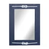 Decorative Mirrors-Kirkland's Home Blue Wood Frame Mirror With White Rope