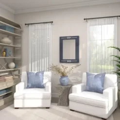 Decorative Mirrors-Kirkland's Home Blue Wood Frame Mirror With White Rope