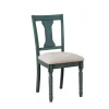 Dining Chairs-Kirkland's Home Blue Wood Upholstered Dining Chairs, Set Of 2 Blue/Gray