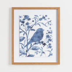 Framed Art-Kirkland's Home Bluebird On Branch I Framed Art Print Blue/White