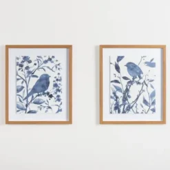 Framed Art-Kirkland's Home Bluebird On Branch I Framed Art Print Blue/White