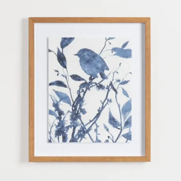 Framed Art-Kirkland's Home Bluebird On Branch Ii Framed Art Print White/Blue