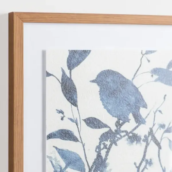 Framed Art-Kirkland's Home Bluebird On Branch Ii Framed Art Print White/Blue