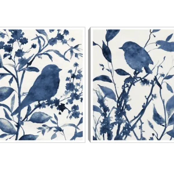 Canvas Art-Kirkland's Home Bluebird Silhouette Canvas Art Prints, Set Of 2 Blue/White