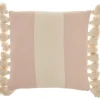 Pillows-Kirkland's Home Blush And Ivory Striped Tassel Pillow Pink/Ivory