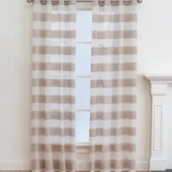 Curtains & Drapes-Kirkland's Home Blush Chenille Stripe Curtain Panel, 84 In. Pink
