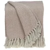 Blankets & Throws-Kirkland's Home Blush Chevron Cotton Handloomed Tassel Throw White/Pink