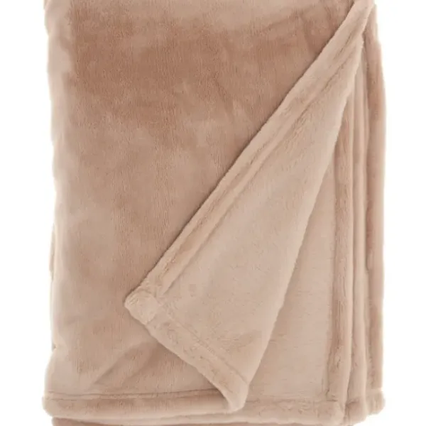 Blankets & Throws-Kirkland's Home Blush Faux Sheared Mink Throw Pink