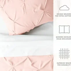 Duvets-Kirkland's Home Blush Pinched 2-Pc. Twin Duvet Cover Set Pink
