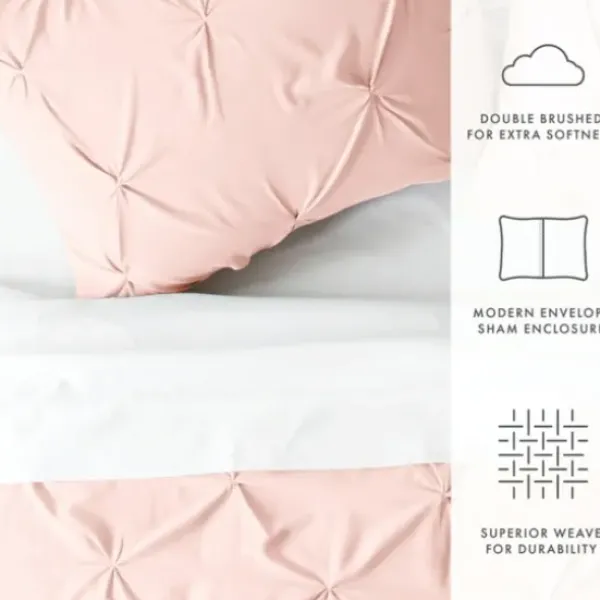 Duvets-Kirkland's Home Blush Pinched 2-Pc. Twin Duvet Cover Set Pink