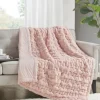 Blankets & Throws-Kirkland's Home Blush Ruched Faux Fur Throw Pink