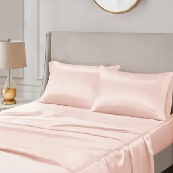 Bed Sheets-Kirkland's Home Blush Satin Standard 2-Pc. Pillow Case Set Pink