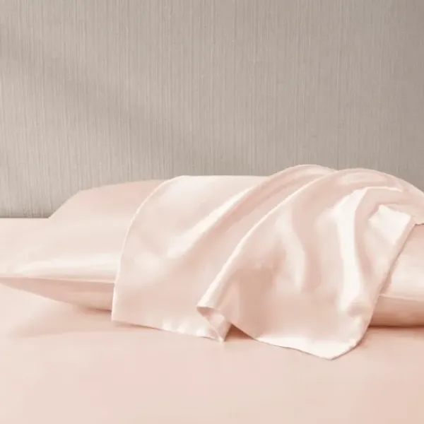 Bed Sheets-Kirkland's Home Blush Satin Standard 2-Pc. Pillow Case Set Pink