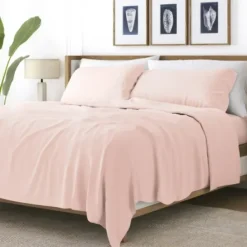Bed Sheets-Kirkland's Home Blush Ultra Soft 4-Pc. Full Sheet Set Pink