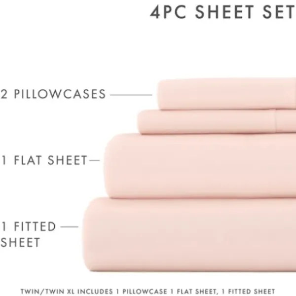 Bed Sheets-Kirkland's Home Blush Ultra Soft 4-Pc. Full Sheet Set Pink