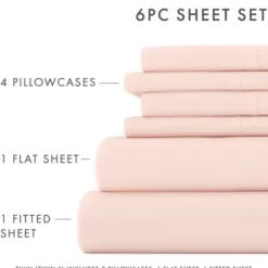 Bed Sheets-Kirkland's Home Blush Ultra Soft 6-Pc. Full Sheet Set Pink