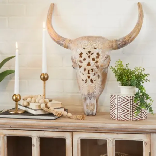 Wall Plaques-Kirkland's Home Bohemian Bull Wall Plaque Brown