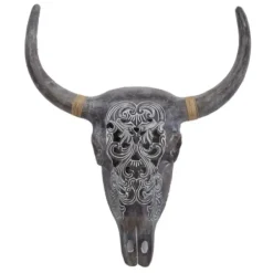 Wall Plaques-Kirkland's Home Bohemian Bull Wall Plaque Gray