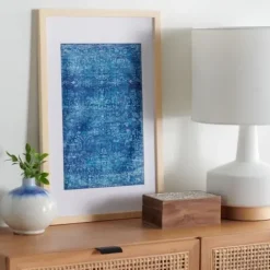 Wall Plaques-Kirkland's Home Bold Framed Textile Wall Plaque Blue