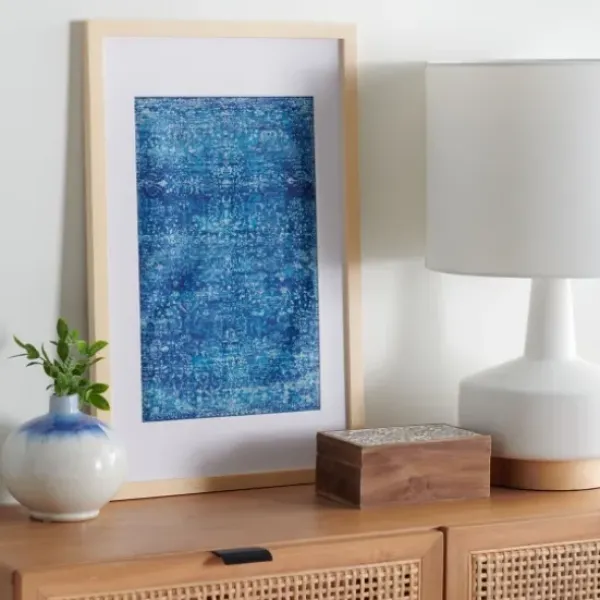 Wall Plaques-Kirkland's Home Bold Framed Textile Wall Plaque Blue