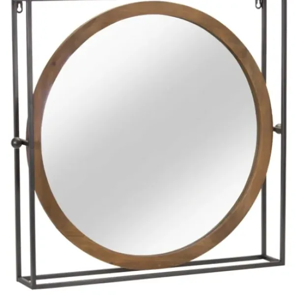 Decorative Mirrors-Kirkland's Home Bold Iron And Wood Square Framed Mirror