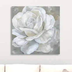 Canvas Art-Kirkland's Home Bombshell Bloom Ii Canvas Art Print, 20X20 In. White/Gray