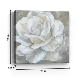 Canvas Art-Kirkland's Home Bombshell Bloom Ii Canvas Art Print, 20X20 In. White/Gray