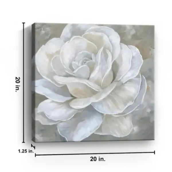 Canvas Art-Kirkland's Home Bombshell Bloom Ii Canvas Art Print, 20X20 In. White/Gray