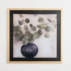 Framed Art-Kirkland's Home Botanical In Blue Vase Framed Art Print Blue/Green/White