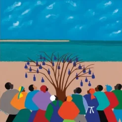 Framed Art-Kirkland's Home Bottle Tree Gullah Islands Framed Canvas Art Print Blue/Tan/Multi