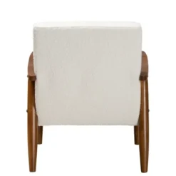 Accent Chairs-Kirkland's Home Boucle & Wood Frame Accent Chair Ivory