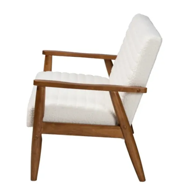 Sofas & Loveseats-Kirkland's Home Boucle & Wood Frame Loveseat Ivory