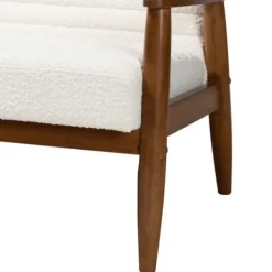 Sofas & Loveseats-Kirkland's Home Boucle & Wood Frame Loveseat Ivory