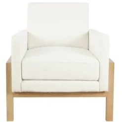 Accent Chairs-Kirkland's Home Boucle Wood Frame Accent Chair White