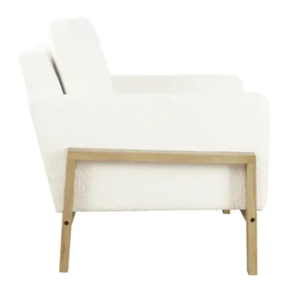 Accent Chairs-Kirkland's Home Boucle Wood Frame Accent Chair White