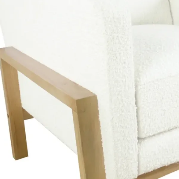 Accent Chairs-Kirkland's Home Boucle Wood Frame Accent Chair White