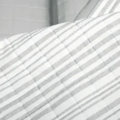 Quilts-Kirkland's Home Box Stitch Cotton Full/Queen 3-Pc. Quilt Set Gray