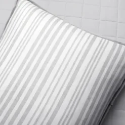 Quilts-Kirkland's Home Box Stitch Cotton Full/Queen 3-Pc. Quilt Set Gray